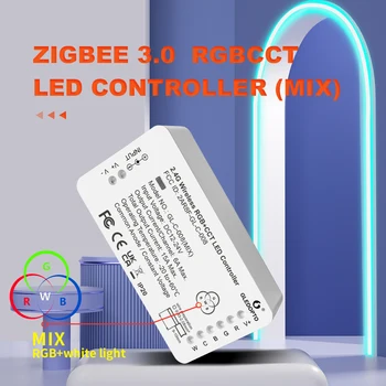 GLEDOPTO Hometech ZigBee LED Strip Controller Color White Light Mix RGB + White CCT Домашний Alexa Tuya SmartThings App Голосовое Управление
